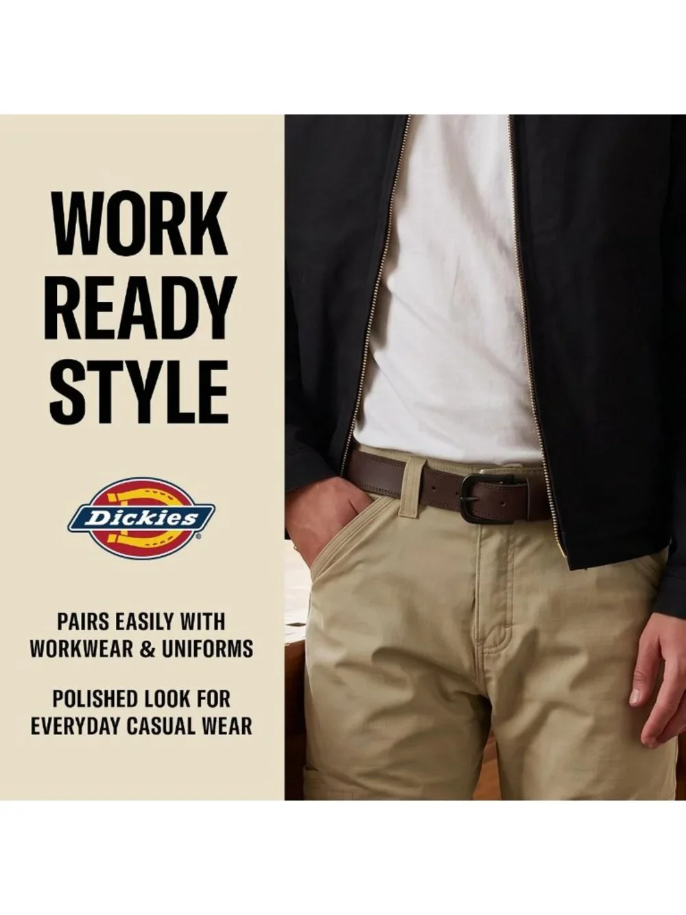 Genuine Leather Men's Casual Work Belt - Durable, Stylish, Adjustable Fit
